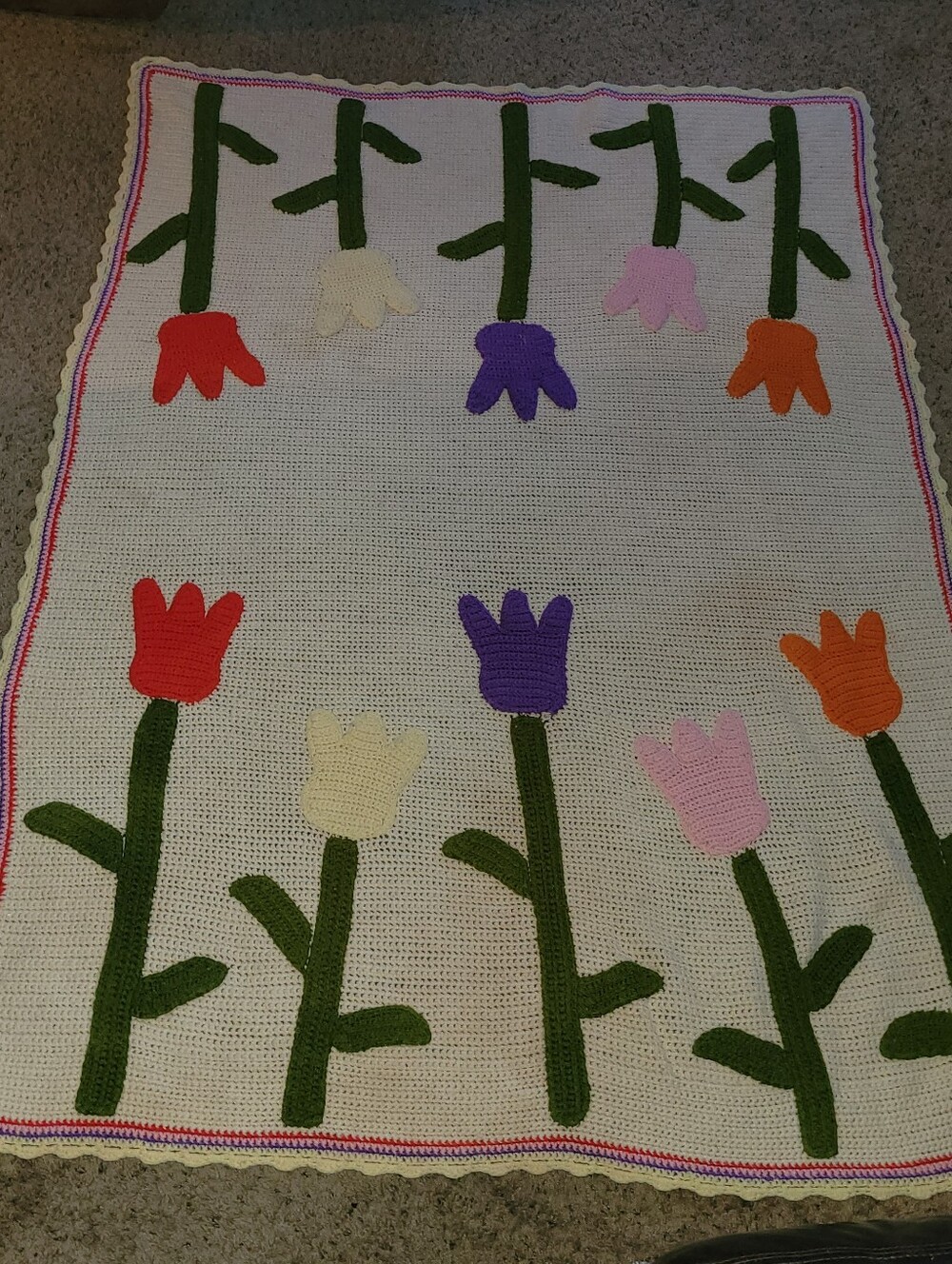 Vintage Crocheted Blanket - Picture 5 of 10